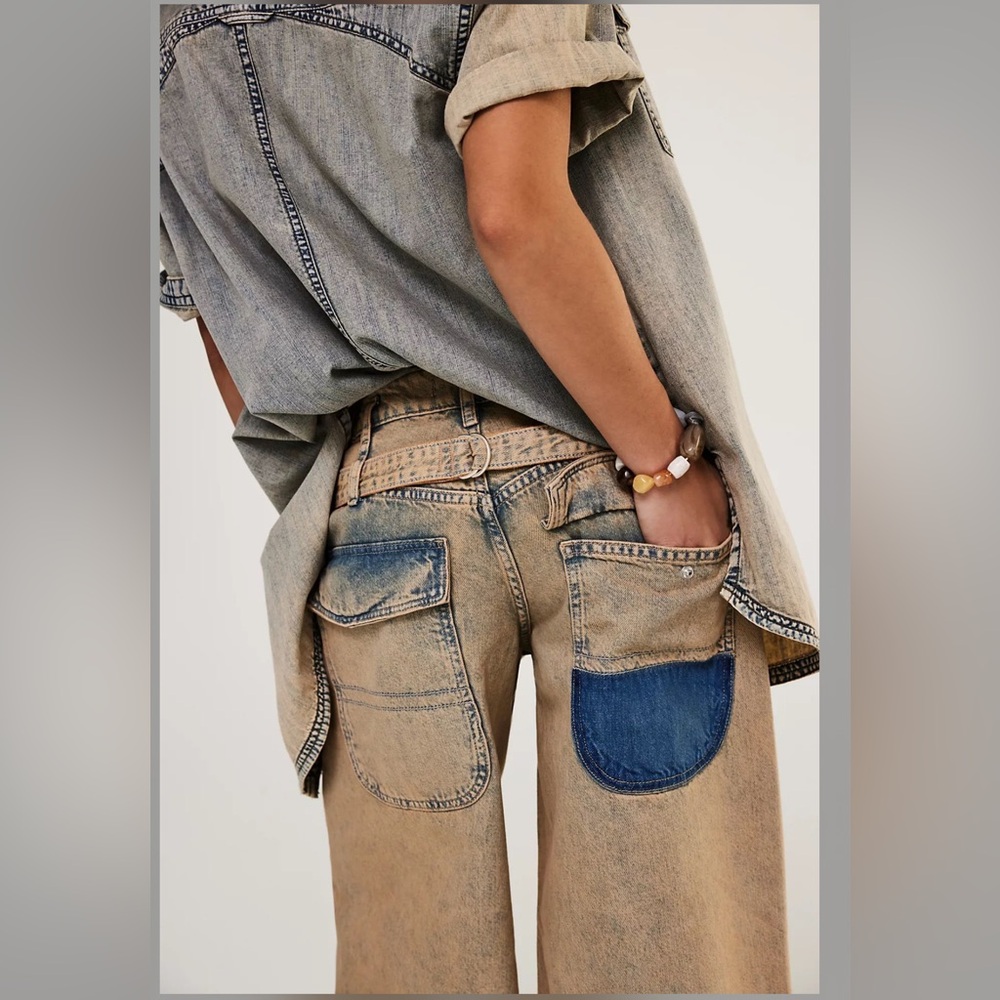 Free People Waterfalls Baggy Wide Leg Jeans